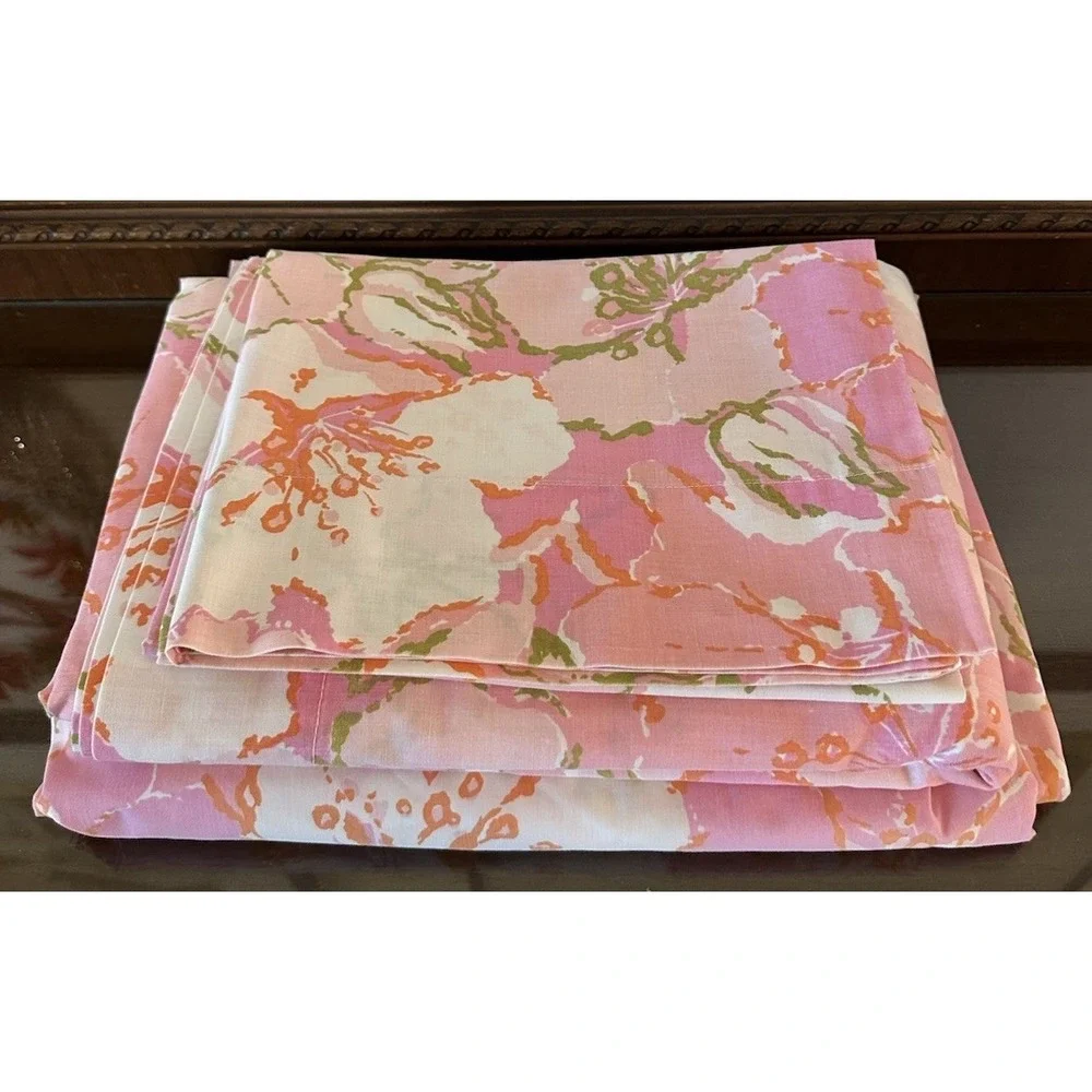 Vintage‎ Cannon Monticello Floral Hawaiian Twin Sheet Set No Iron Muslin